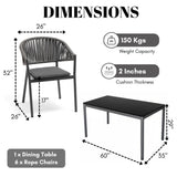 All Weather Resistant 7-Piece Outdoor Dining Set (Grey)