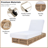 Outdoor All-Weather Rope Lounger with Cushions