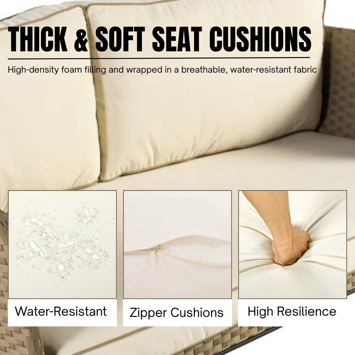 5-Piece All Weather Wicker Sofa Set