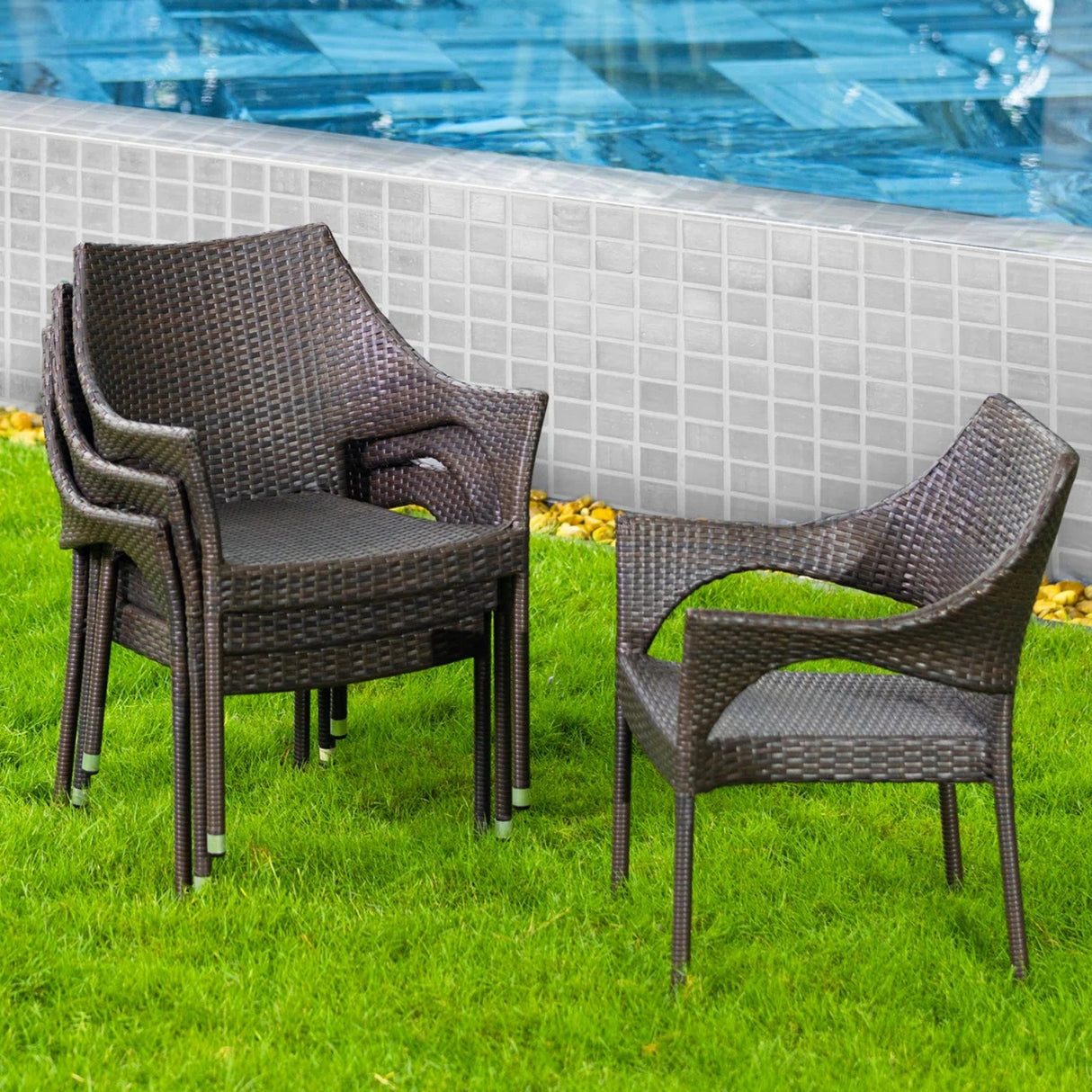 Outdoor Rattan Wicker Patio Dining Chairs