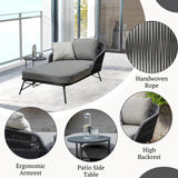Outdoor Rope Patio Single Seater Daybed All Weather Furniture