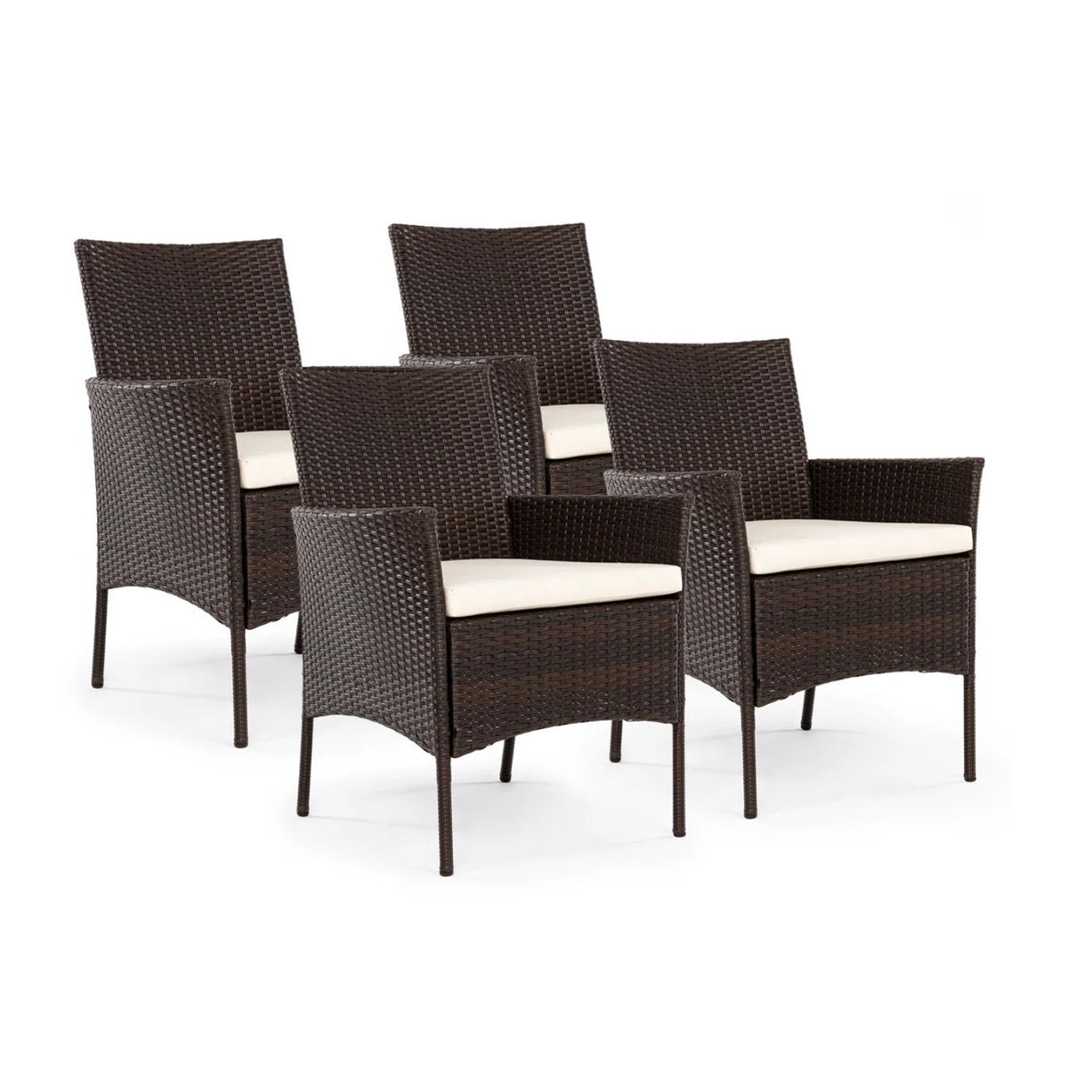 4-Piece Outdoor Rattan Wicker Patio Dining Chairs