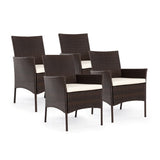 4-Piece Outdoor Rattan Wicker Patio Dining Chairs