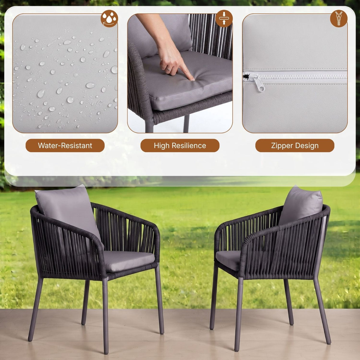 Outdoor Rope 5-Piece Patio Dining Set