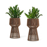 Devoko Outdoor Rope Planter Stand Set (Brown)
