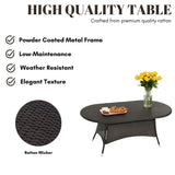 Outdoor All-Weather Resistant Rattan Wicker 7-Piece Dining Set