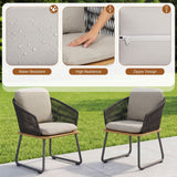 7-Piece Outdoor Patio Dining Set With Wooden Tabletop