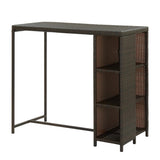 Outdoor Rattan Wicker Bar Table with High-Top Design