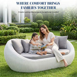 Outdoor Wicker 2 Seater Patio Garden Daybed