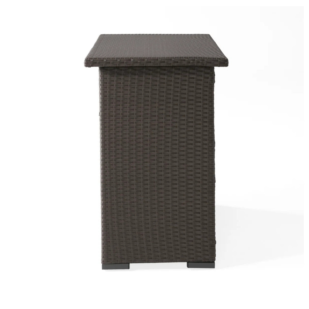 Outdoor Rattan Wicker Bar Table With Storage Selves