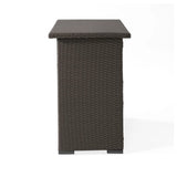 Outdoor Rattan Wicker Bar Table With Storage Selves