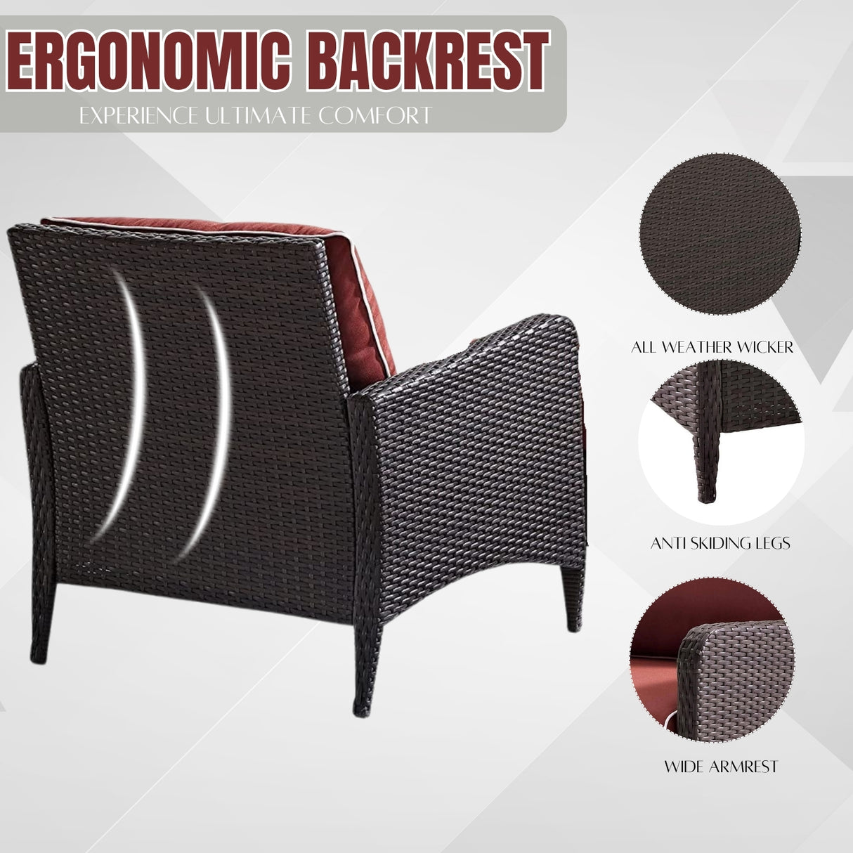 Outdoor 4 Piece Patio Wicker Furniture Set