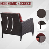 Outdoor 4 Piece Patio Wicker Furniture Set