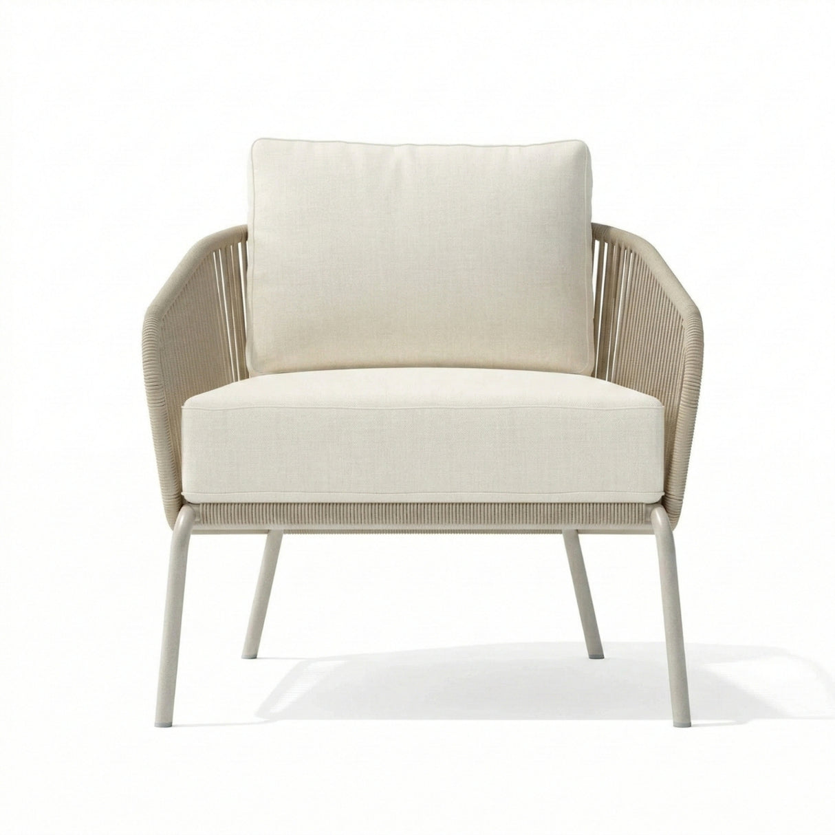 Outdoor Rope 2-Piece Sofa Chairs (Beige & Off-White)