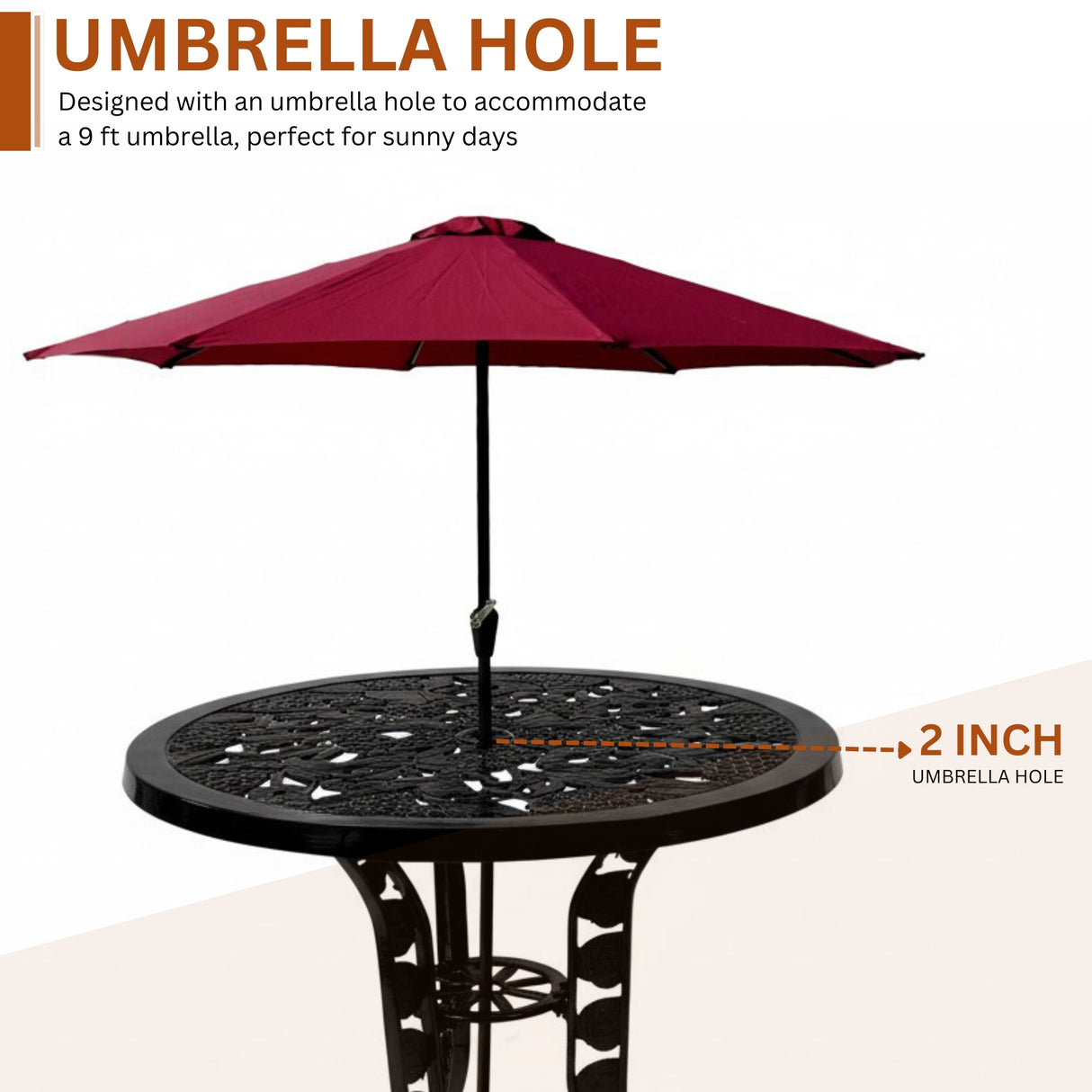 Outdoor Cast Aluminium 5-Piece Patio Bistro Set (Black)