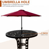 Outdoor Cast Aluminium 5-Piece Patio Bistro Set (Black)