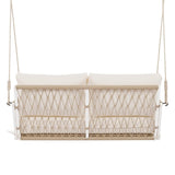 Outdoor Rope Swing 2-Person Hanging Chair, Weatherproof Porch Swing