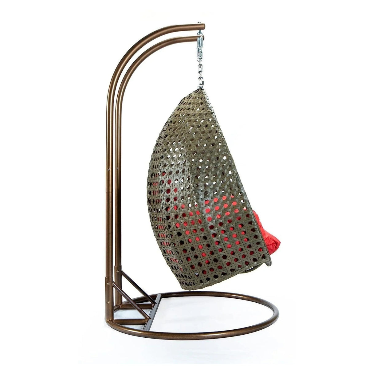 Double Seater Hanging Swing Chair (Dark Brown/Red)