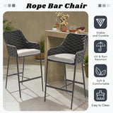 2-Piece Outdoor Rope Bar Chairs – Stylish Comfort Built to Last