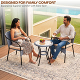 3 Piece Outdoor Wicker Patio Furniture Set (Silver & Cream)