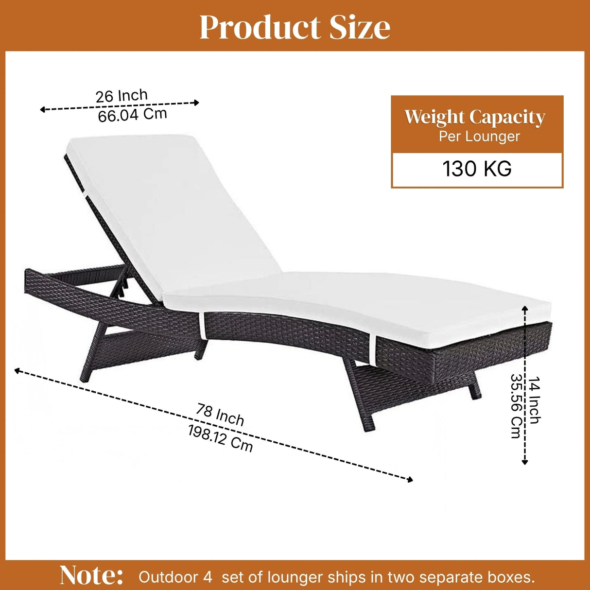 Outdoor Rattan Wicker Chaise Lounger For Poolside