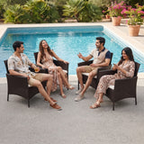 4-Piece Outdoor Rattan Wicker Patio Dining Chairs