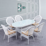 Outdoor All-Weather Resistant Rattan Wicker 7-Piece Dining Set