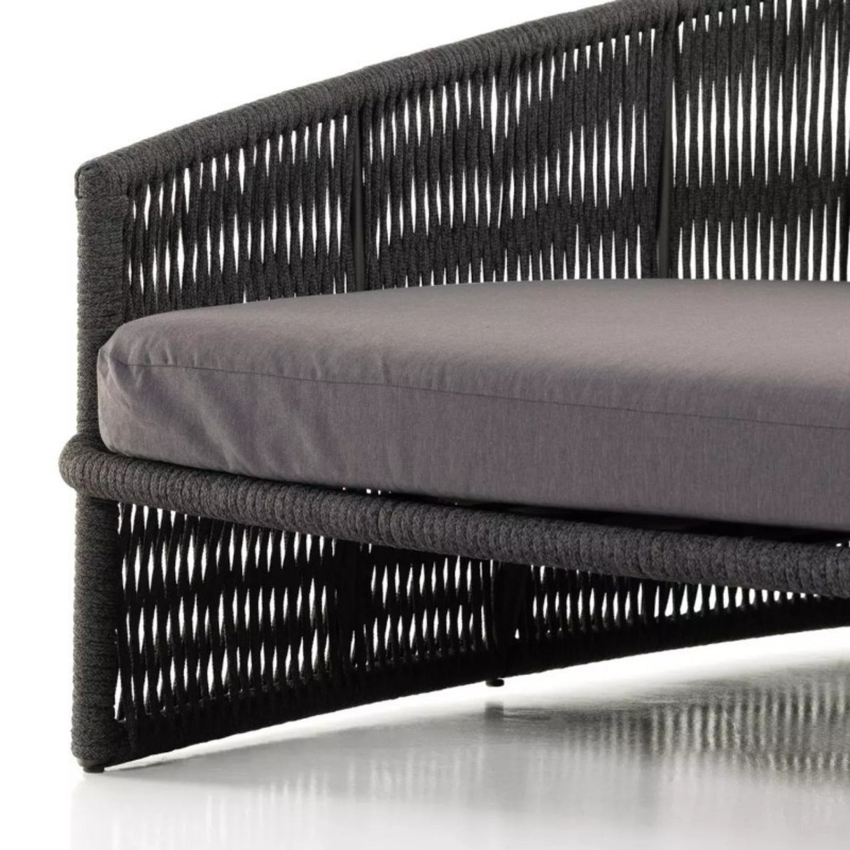 Outdoor Rope Braided Patio Furniture Daybed (Grey)