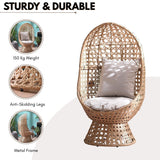 Outdoor Beige Rattan Wicker Cocoon Chair