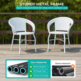 Outdoor Rattan Wicker 5-Piece Patio Furniture Set (White)