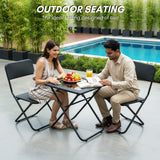 3-Piece Outdoor Wicker Folding Patio Set (Black)