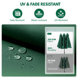 15FT Double-Sided Outdoor Patio Umbrella with Granite Base (Green)