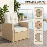 Outdoor Rattan Wicker 4-Piece Patio Sofa Set