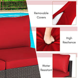 2-Piece Outdoor Wicker Armless Sofa