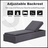 Outdoor All-Weather Rattan Wicker Lounger (Black)