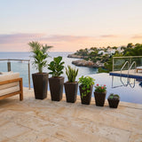 Tall Tapered Set of 6  Outdoor Wicker Planter (Dark Brown)