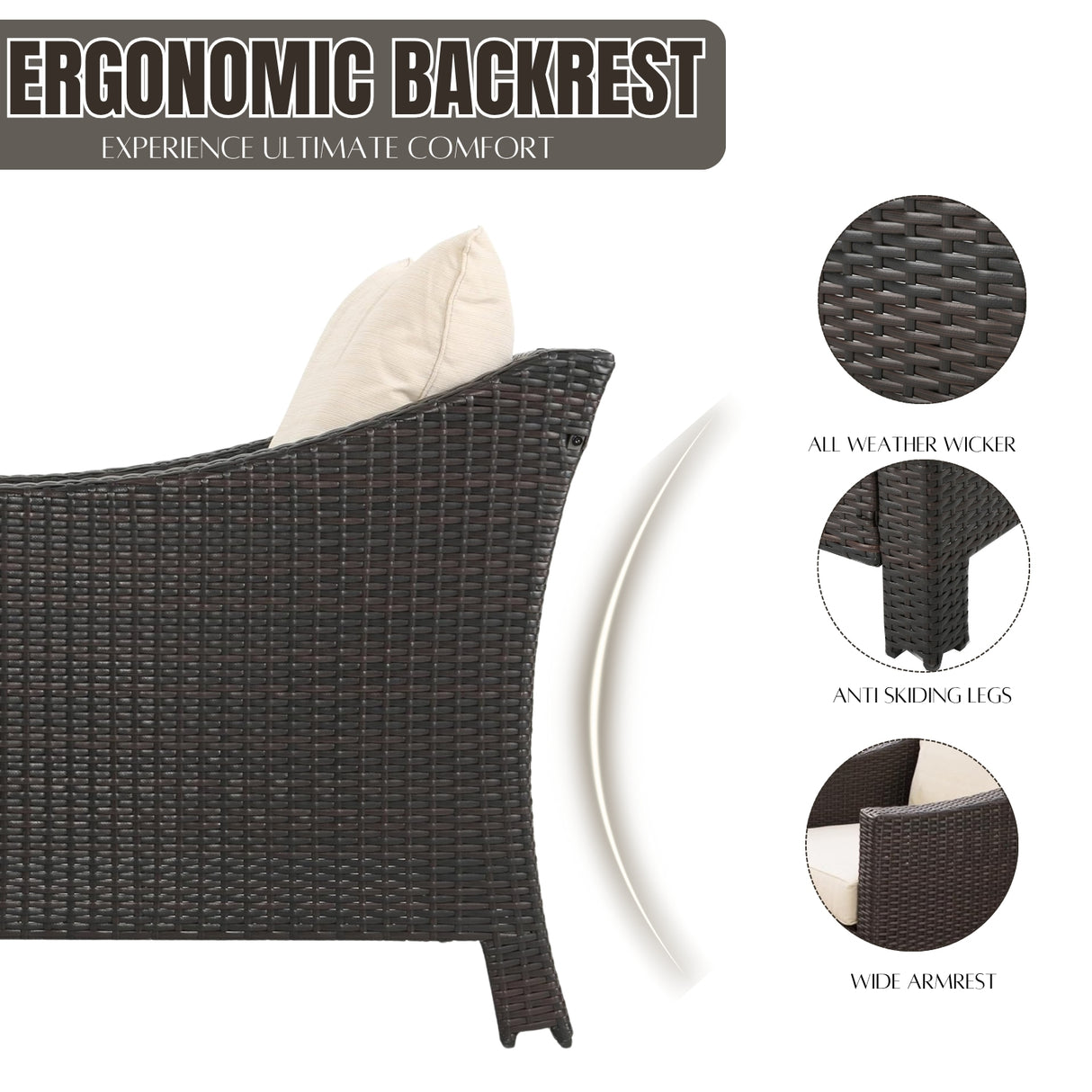 1-Piece Outdoor Wicker Single Seater Sofa