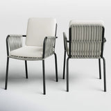 2-Piece Outdoor Rope Patio Dining Chairs