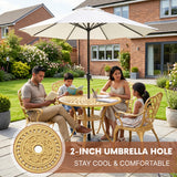 Outdoor Cast Aluminum 5-Piece Patio Conversation Set (Beige)