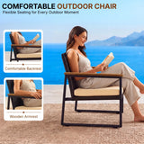 Outdoor 3-Piece Wicker Patio Set(Black & Cream)