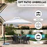 10ft Side Pole Square Shape Outdoor Umbrella With Marble Base (White)