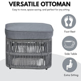 Outdoor 3 Piece Rope Patio Sofa Set (Grey)