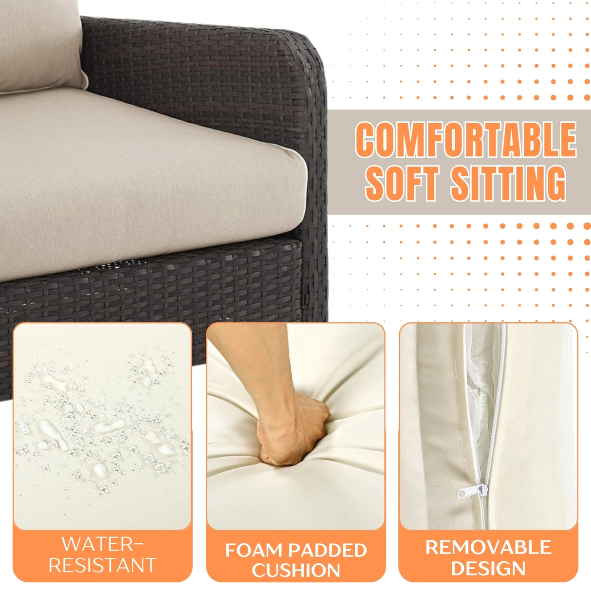 Outdoor Wicker Single Seater Loveseat Sofa
