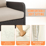 Outdoor Wicker Single Seater Loveseat Sofa