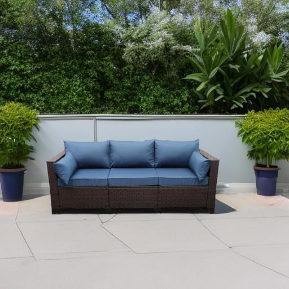 3-Seater Outdoor Rattan Wicker Patio Sofa