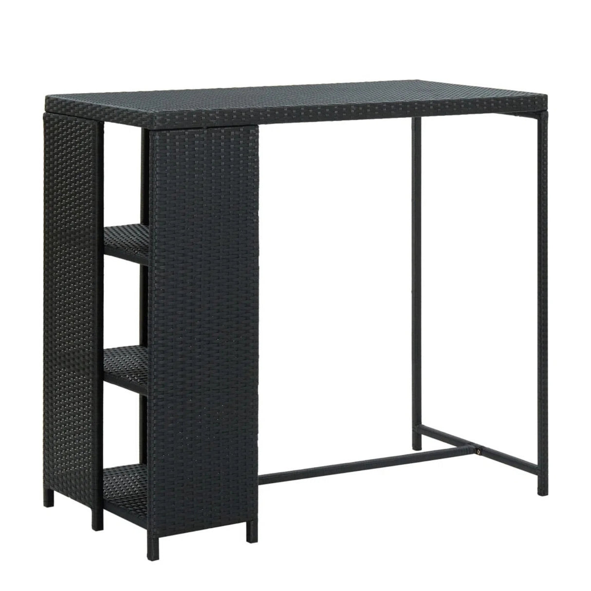 Outdoor Rattan Wicker Bar Table with High-Top Design