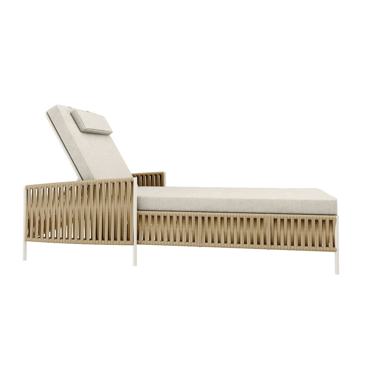 Outdoor Rope Lounger Set of 2 (Beige & Cream)