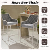 2-Piece Outdoor Rope Bar Chairs – Stylish Comfort Built to Last
