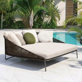 Outdoor Rope Patio Furniture Daybed (Brown and Cream)