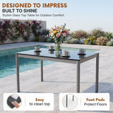 All Weather Resistant 5-Piece Outdoor Dining Set (Grey)